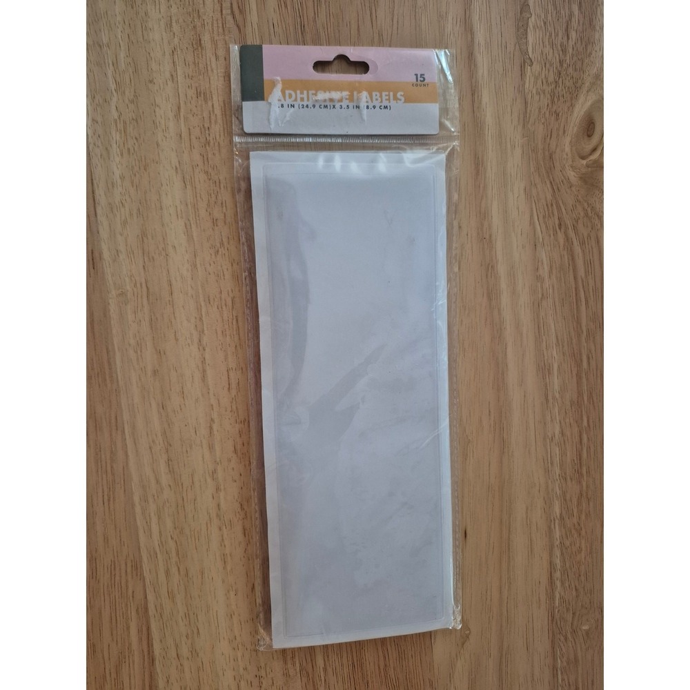 15ct Target Bullseye Playground Rectangle Adhesive Label Pockets Clear 9.8x3.5